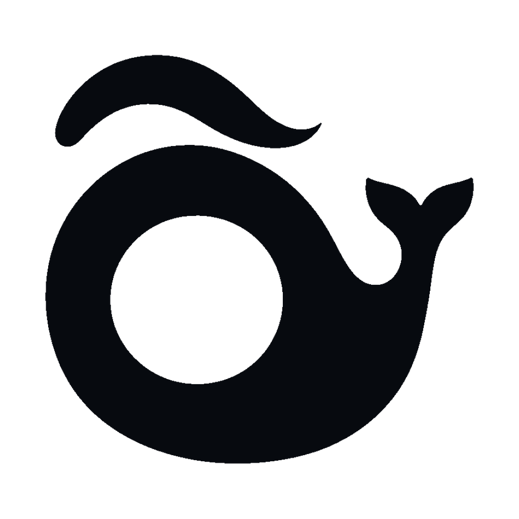 Black transparent ã.io wave-whale mark